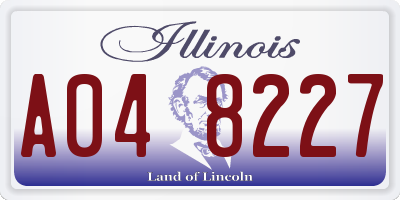 IL license plate A048227