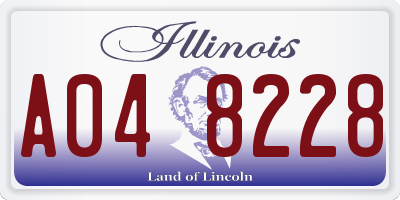 IL license plate A048228