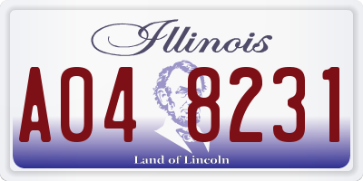 IL license plate A048231