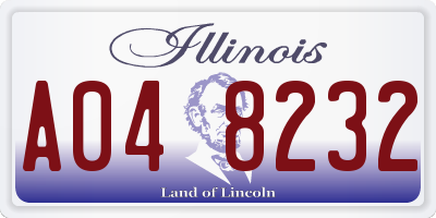 IL license plate A048232