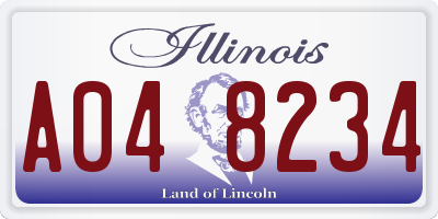 IL license plate A048234