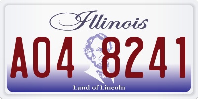 IL license plate A048241