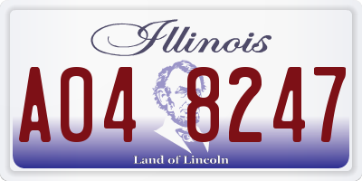 IL license plate A048247