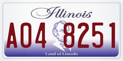 IL license plate A048251
