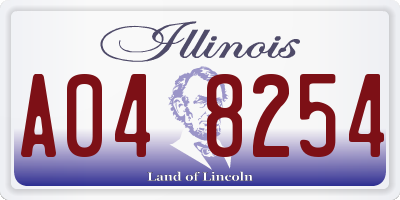 IL license plate A048254