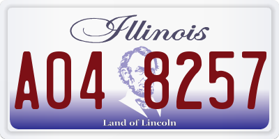 IL license plate A048257