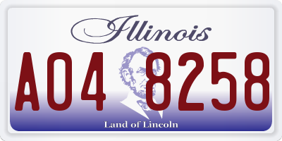 IL license plate A048258
