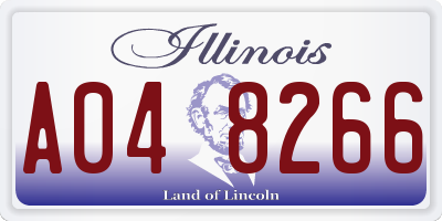 IL license plate A048266