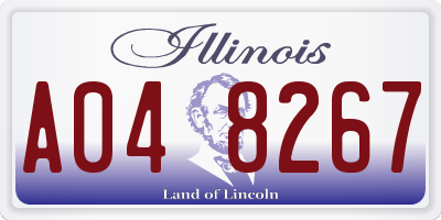IL license plate A048267