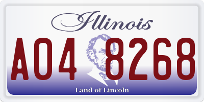 IL license plate A048268