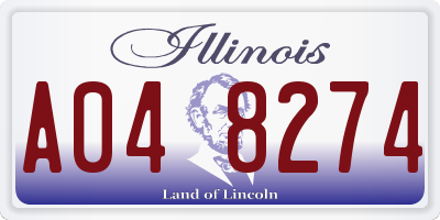 IL license plate A048274