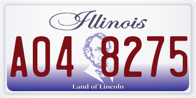 IL license plate A048275