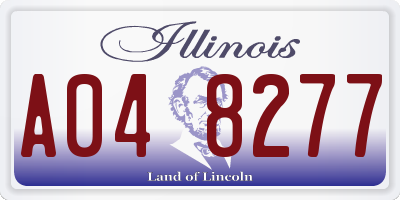 IL license plate A048277