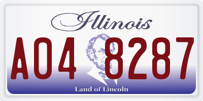 IL license plate A048287