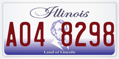 IL license plate A048298
