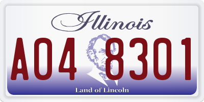 IL license plate A048301