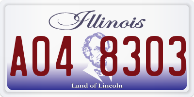 IL license plate A048303
