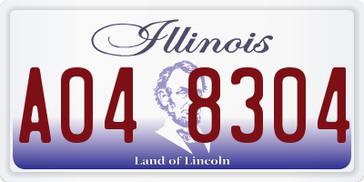 IL license plate A048304