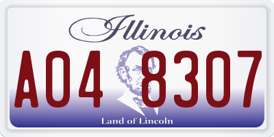 IL license plate A048307