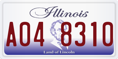 IL license plate A048310
