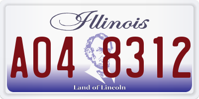 IL license plate A048312