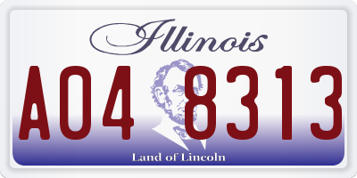 IL license plate A048313