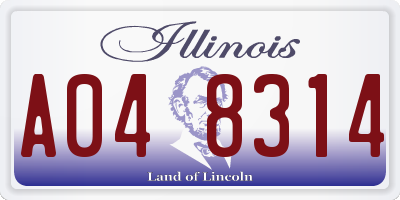 IL license plate A048314