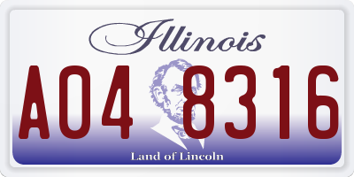 IL license plate A048316