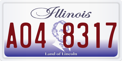 IL license plate A048317