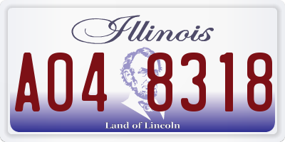 IL license plate A048318