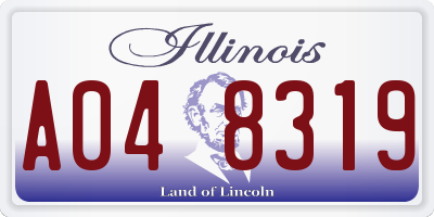 IL license plate A048319