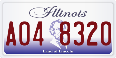 IL license plate A048320