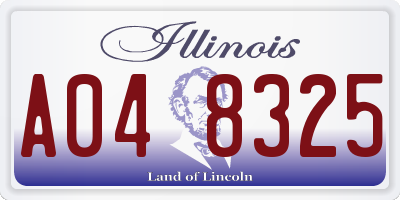 IL license plate A048325