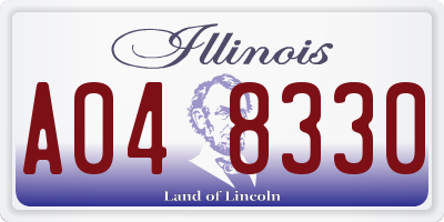 IL license plate A048330