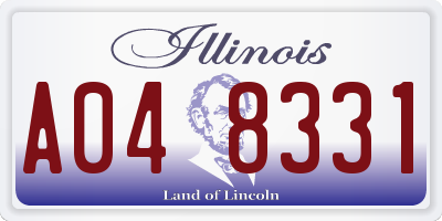 IL license plate A048331