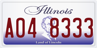 IL license plate A048333