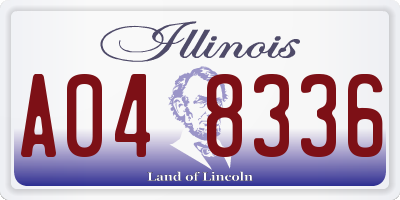 IL license plate A048336