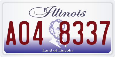 IL license plate A048337