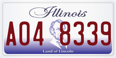 IL license plate A048339