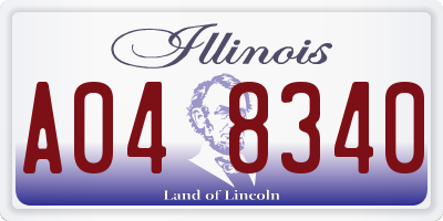 IL license plate A048340