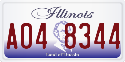 IL license plate A048344