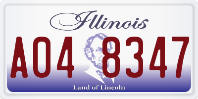 IL license plate A048347