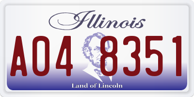 IL license plate A048351
