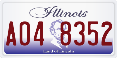 IL license plate A048352