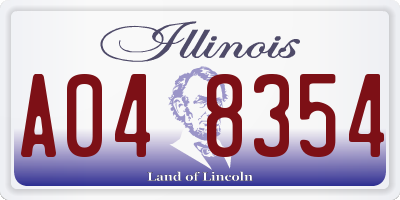 IL license plate A048354