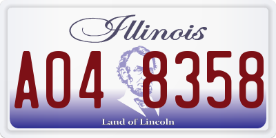 IL license plate A048358