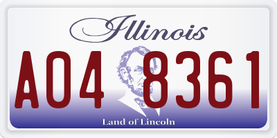 IL license plate A048361