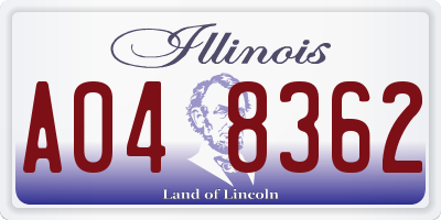 IL license plate A048362