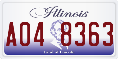 IL license plate A048363