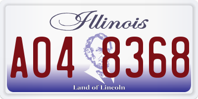 IL license plate A048368